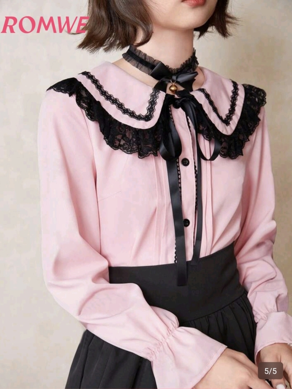 Gothic Lolita Pink Long Sleeve Shirt